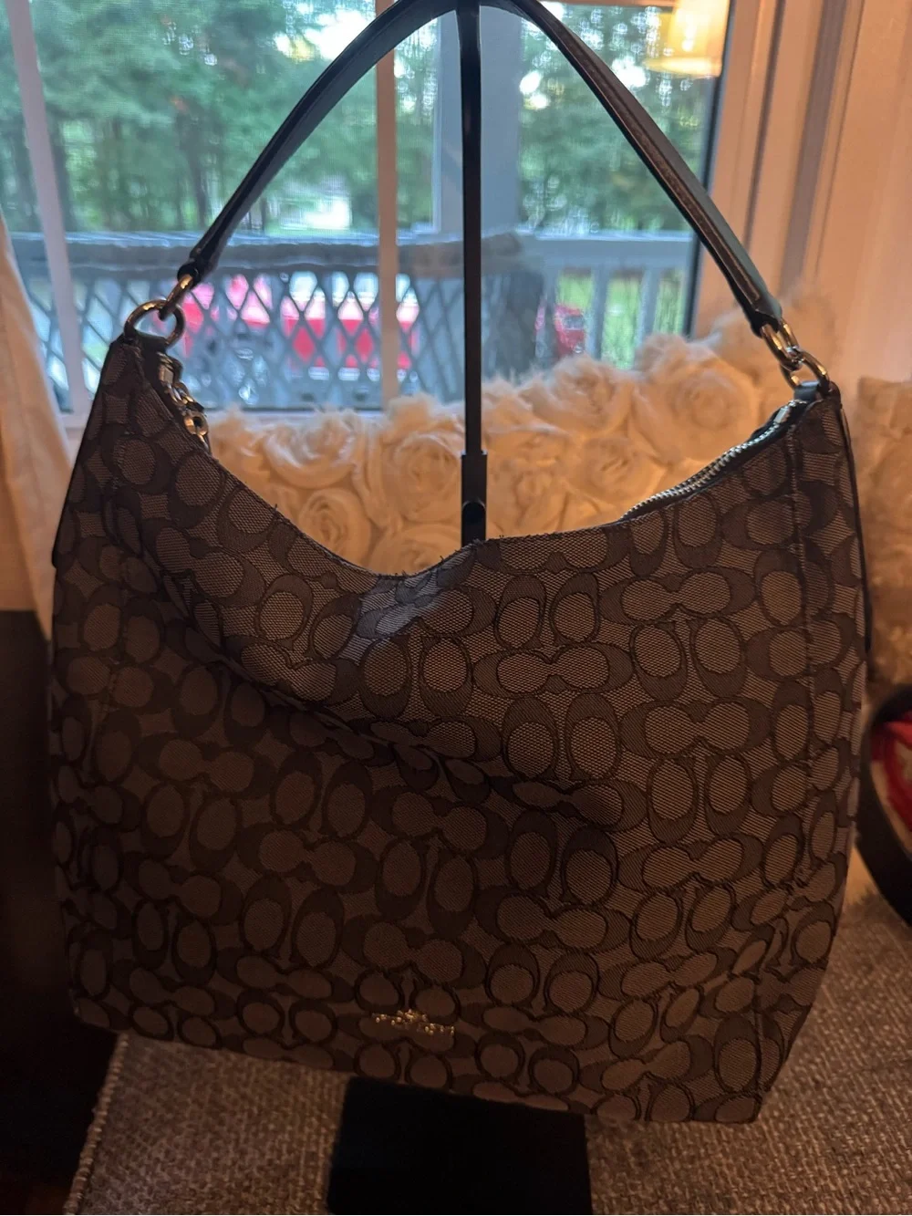 Coach Celeste Convertible Hobo Signature Jacquard Canvas Shoulder Crossbody Bag